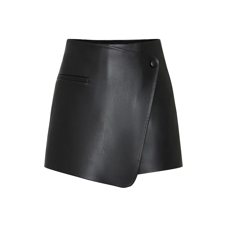 MOCO Кожаные короткие юбки Женские Черный