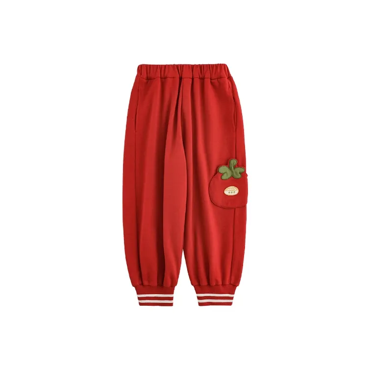 Детские 3-7 лет YOEHYAUL Вязаные тренировочные штаны красные
