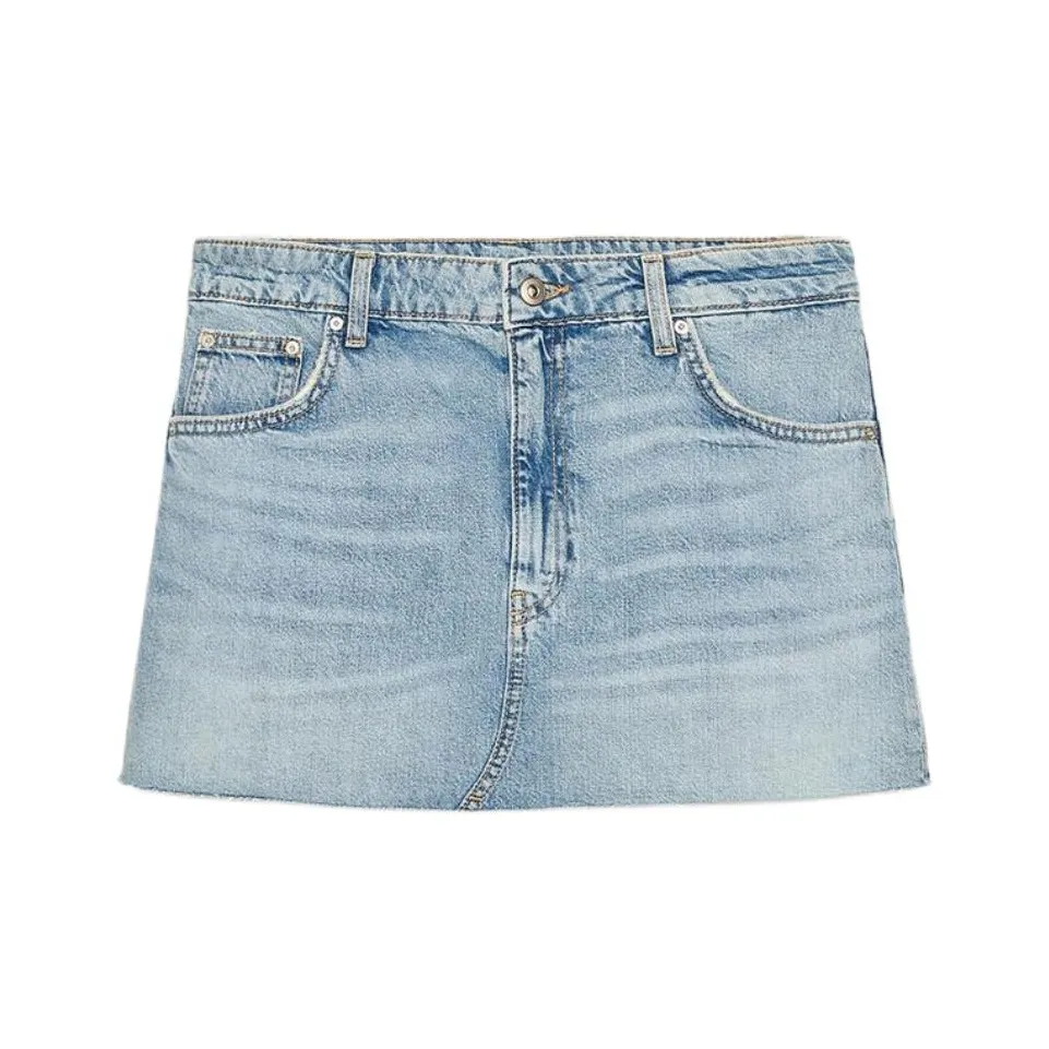 ZARA Trf Джинсовые короткие юбки Женские Светло-синий