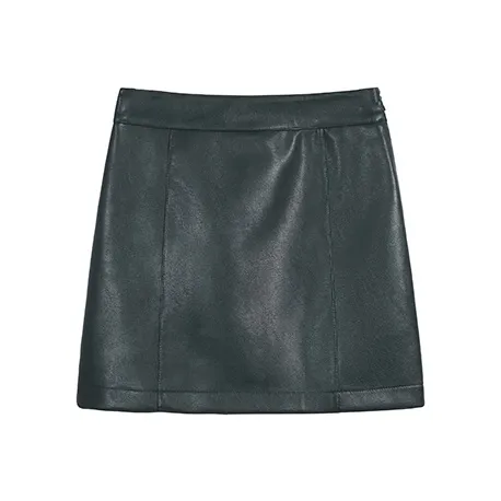 PAIN OR PLEASURE Весна Лето Кожаные короткие юбки Женские Яшмовый