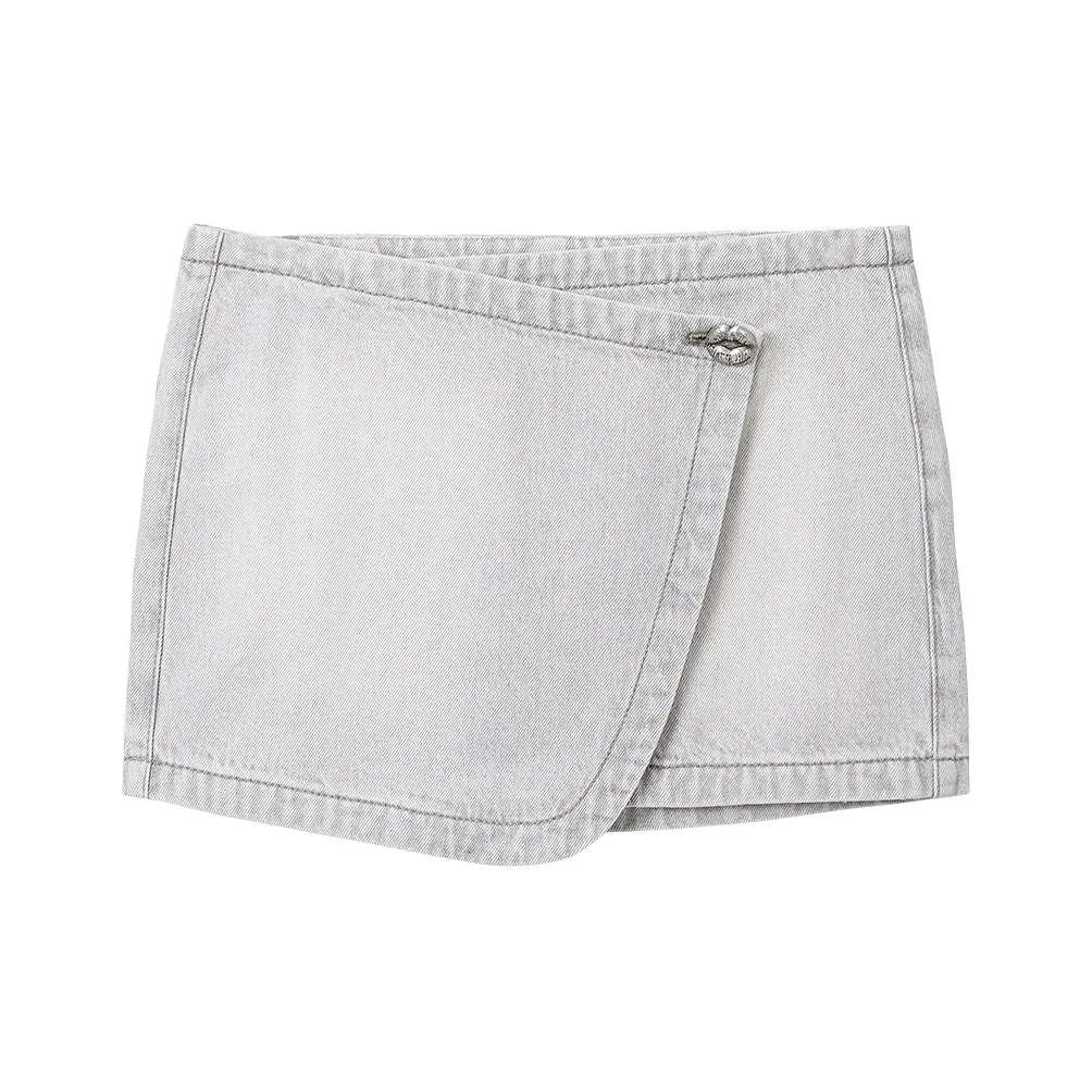 Miss Sixty Джинсовые короткие юбки Женские Светло-серый