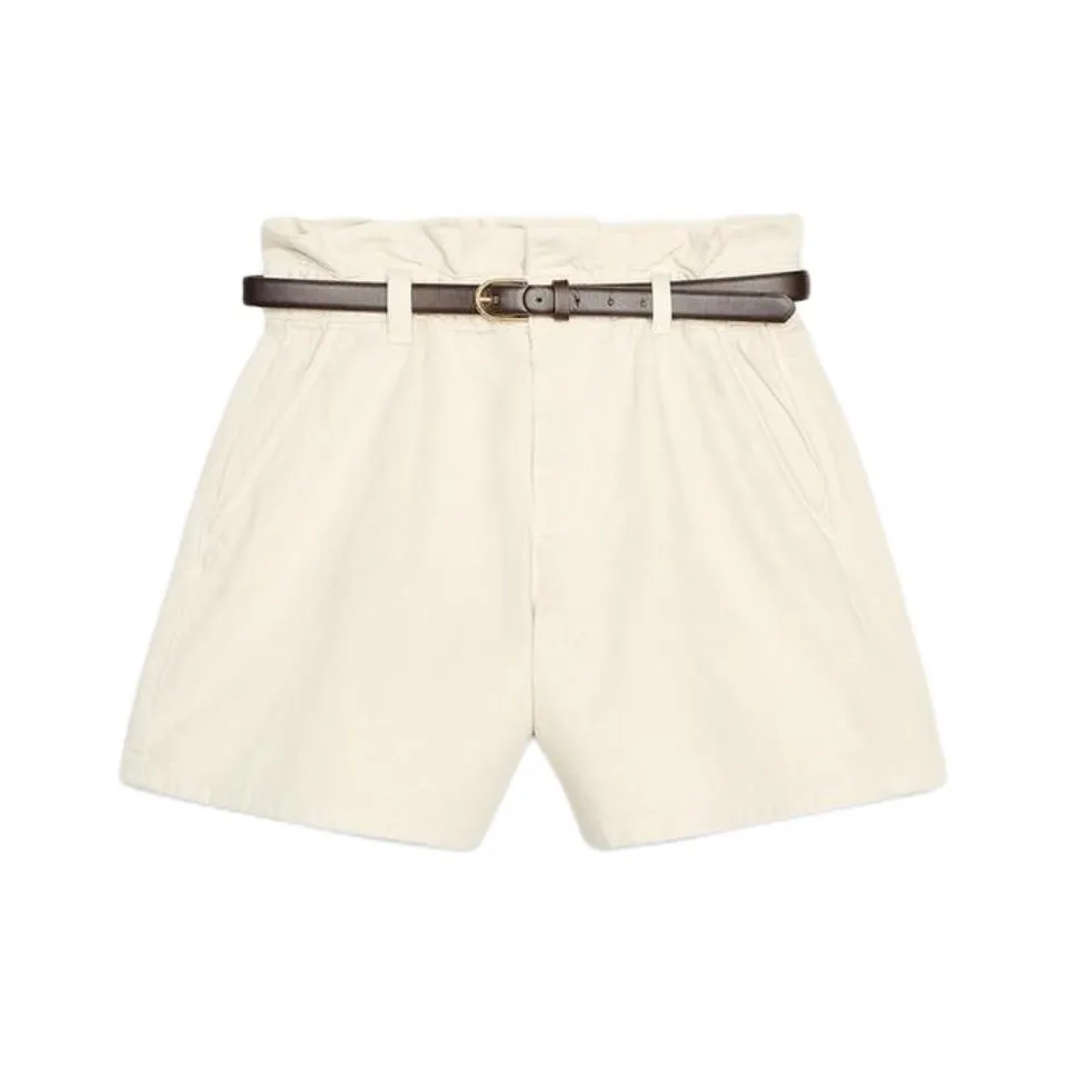 ZARA Denim Shorts Women's Raw White
