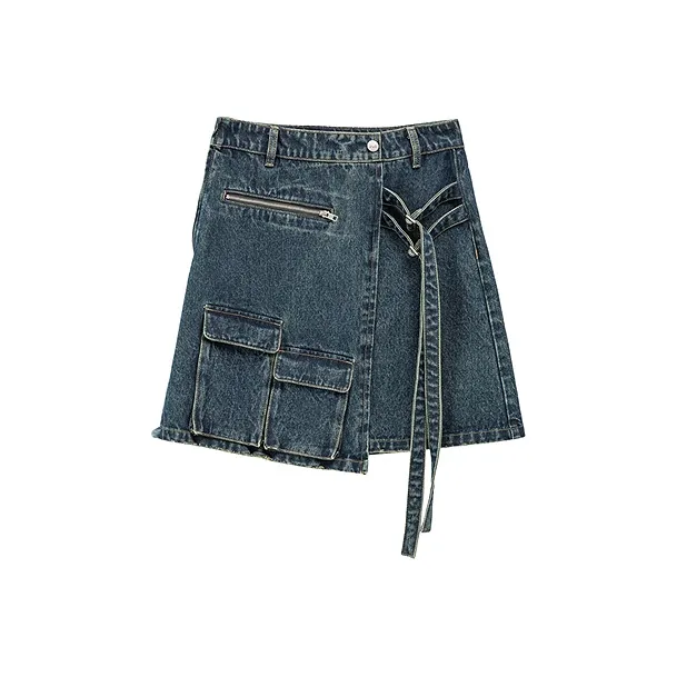 NO ONE ELSE Denim Short Skirts Women's Dark Blue