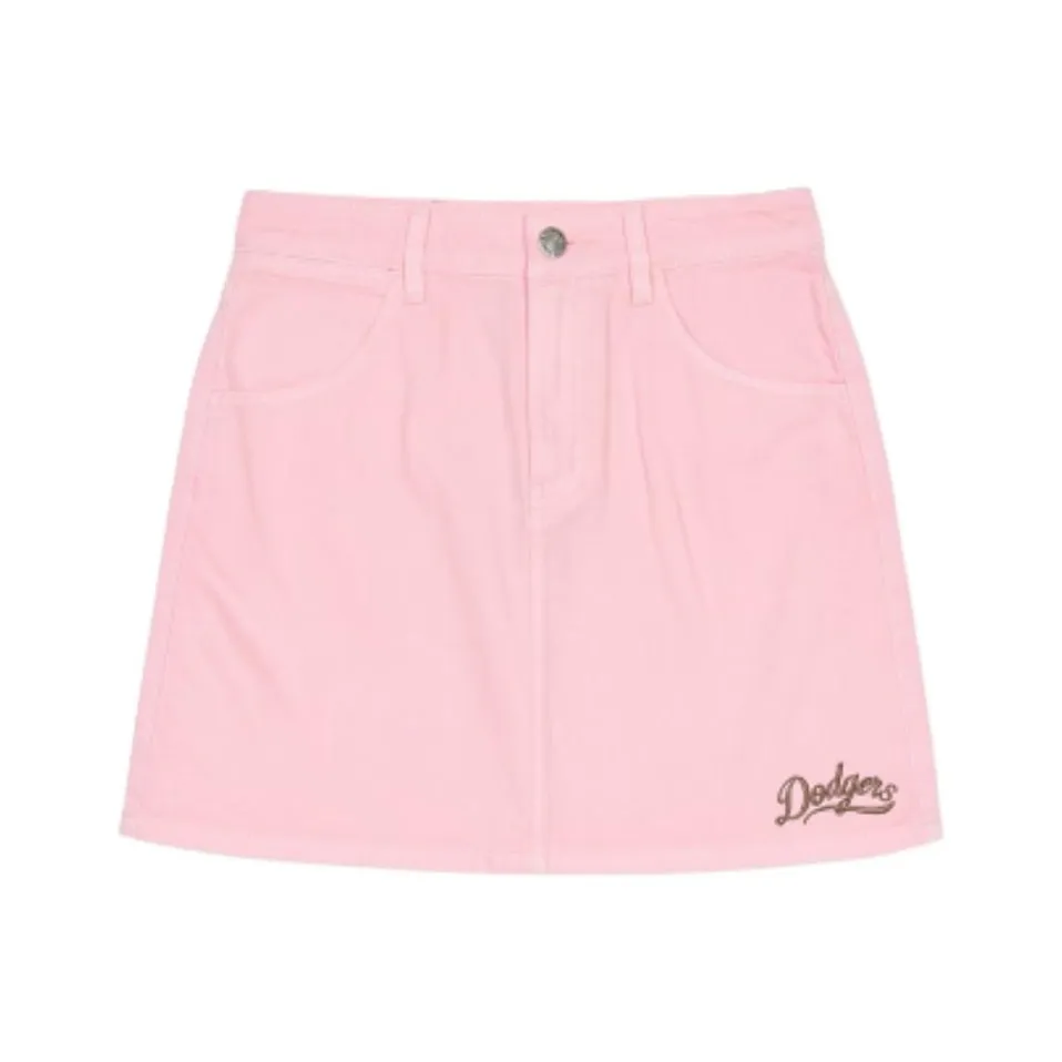 Mlb Base Logo Джинсовые короткие юбки Женские Розовый
