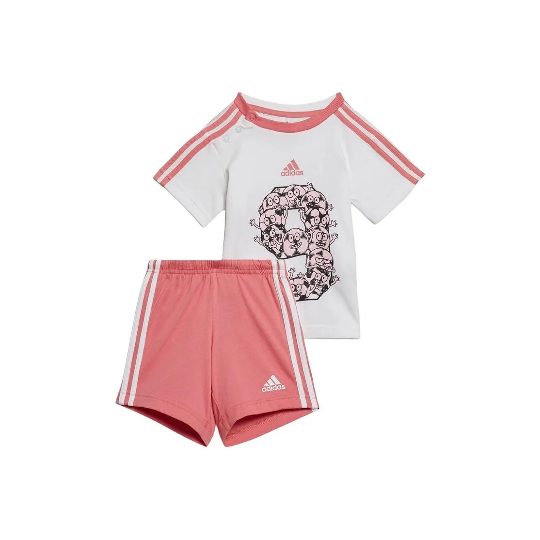 Adidas Infant And Toddler Комплект Белый Розовый Красный Розовый Красный Белый Infant And Toddler