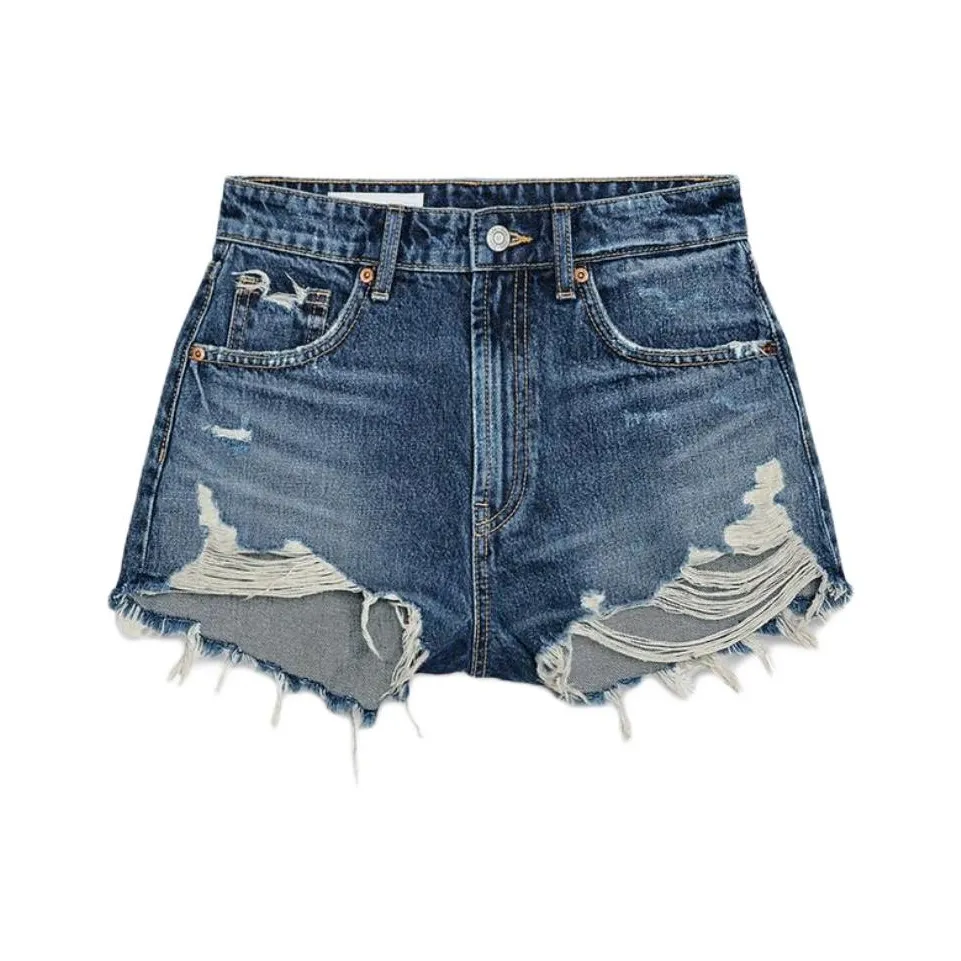 ZARA Trf Джинсовые шорты Женские Морской синий