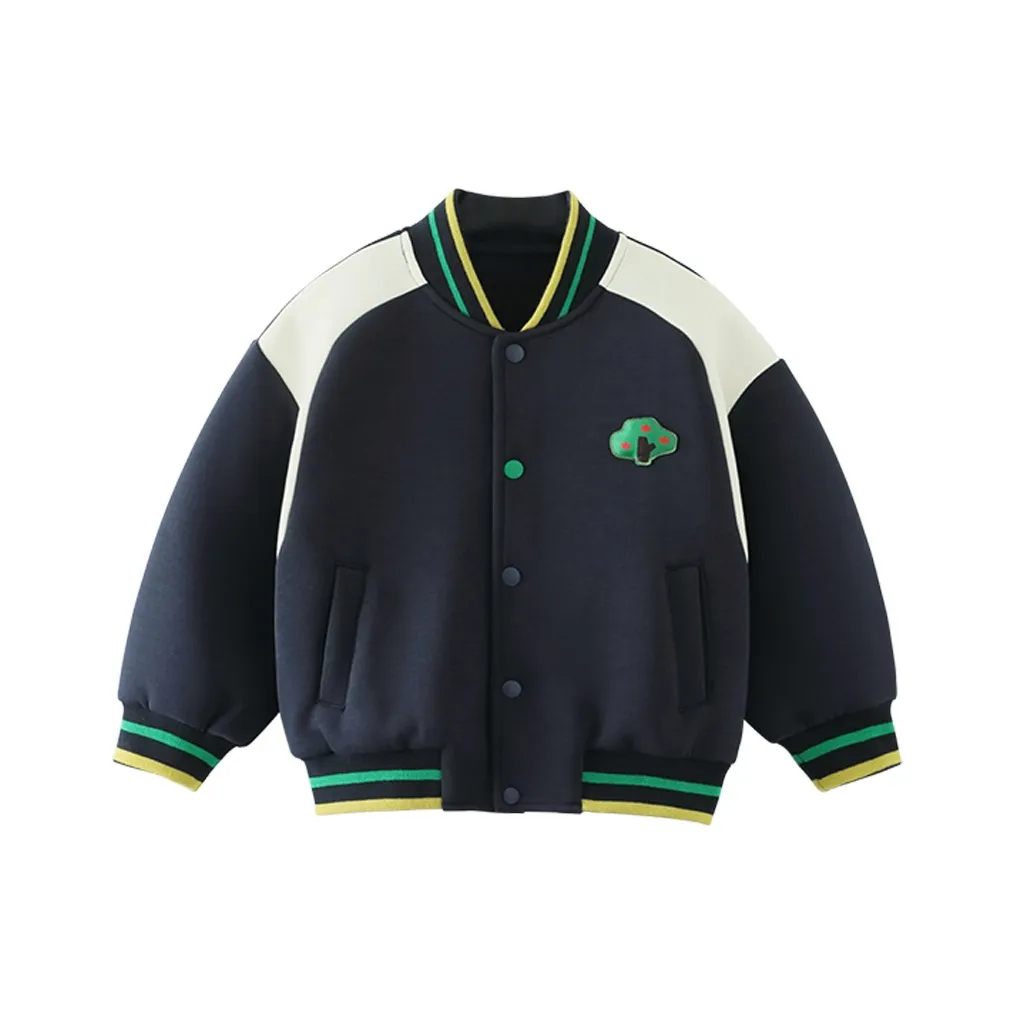 CICIIBEAR Бейсбольная куртка Ночной морской синий для детей 3-7 лет