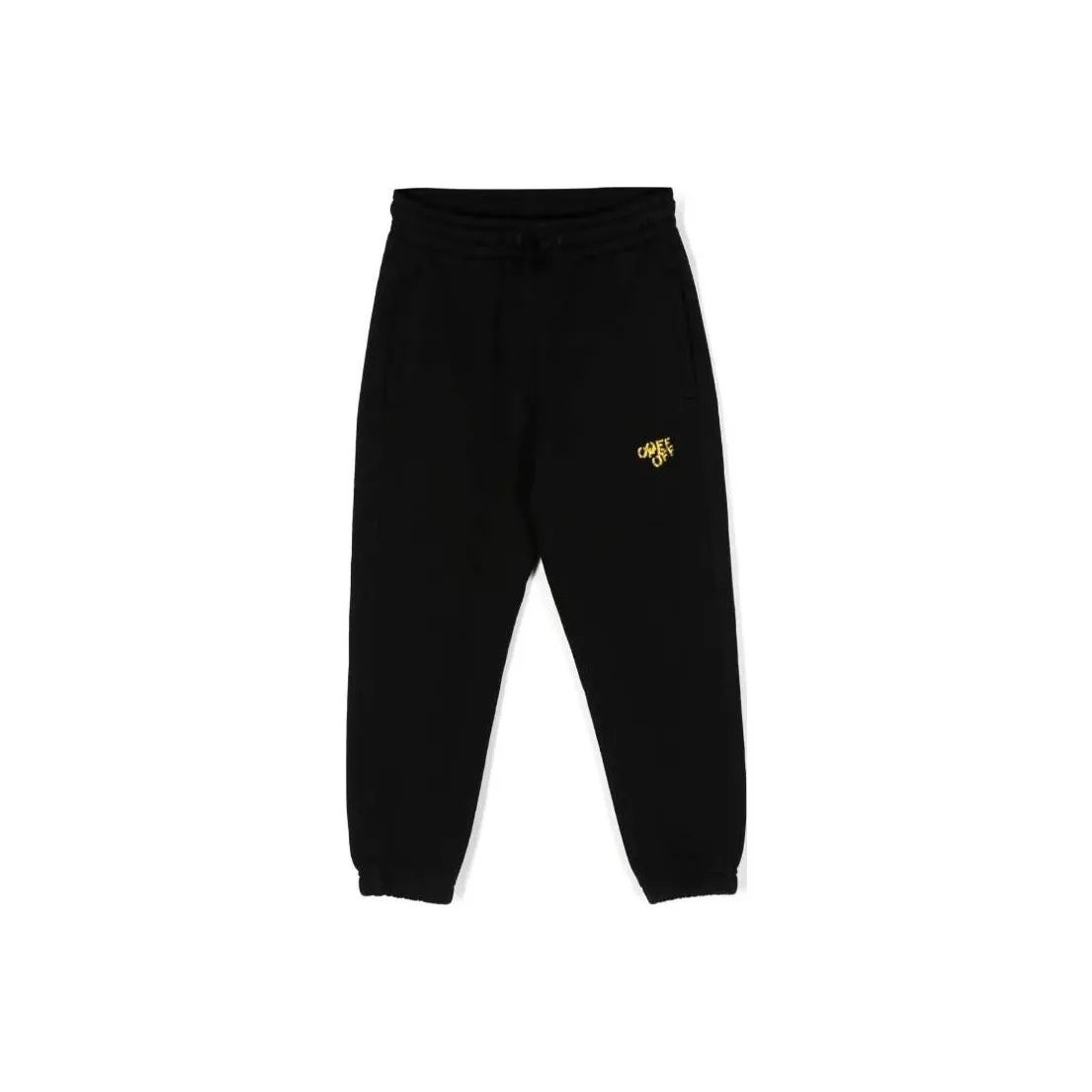Детские Off Белые Вязаные Спортивные Штаны Стандартный Крой Черные