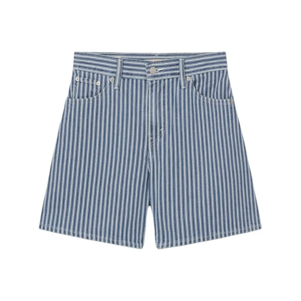Levi's Джинсовые шорты Женские Синие Белые