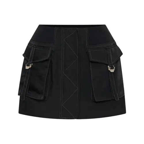 DION LEE Черные Женские Джинсовые Короткие Юбки