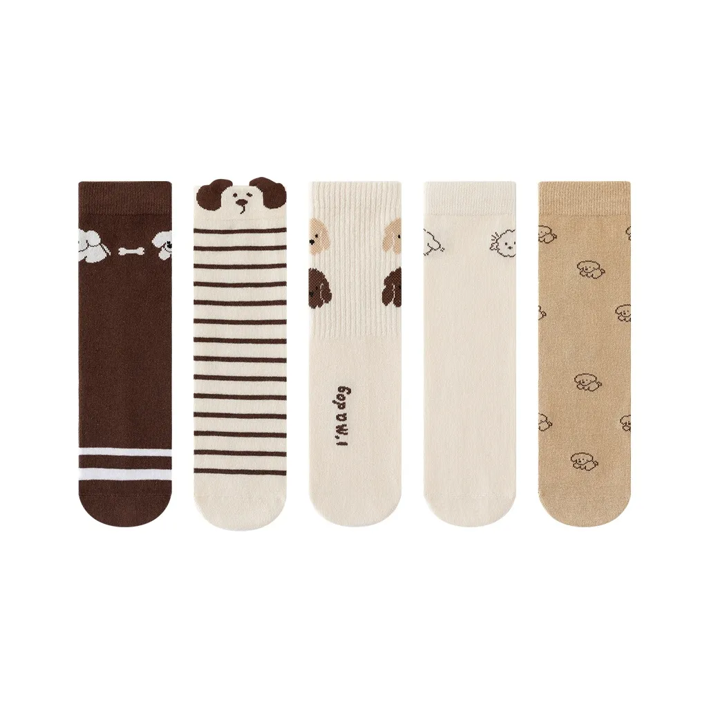 Yoko Show Носки 5 пар Кофейно-белый Щенок Дети 3-7 лет