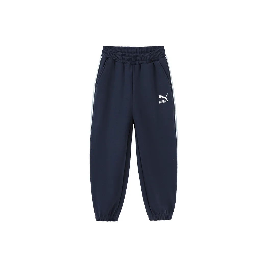 Детские PUMA Вязаные Спортивные Штаны Sportstyle Collection Pants Темно-Синий