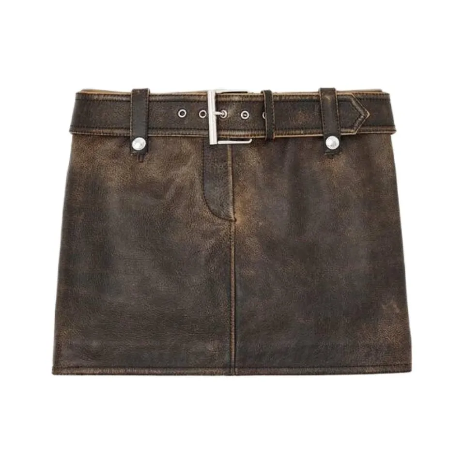 Alexander McQueen Leather Mini Skirt