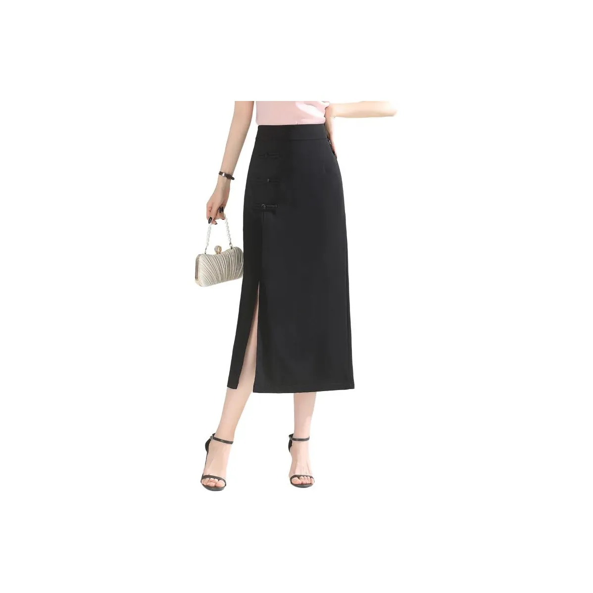 YIRANCHUN Повседневный Длинный Юбка Женская Черная