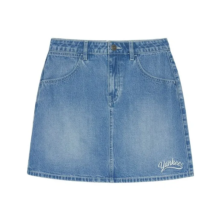 Mlb Base Logo New York Yankees SS25 Джинсовые короткие юбки Женские Светло-синий