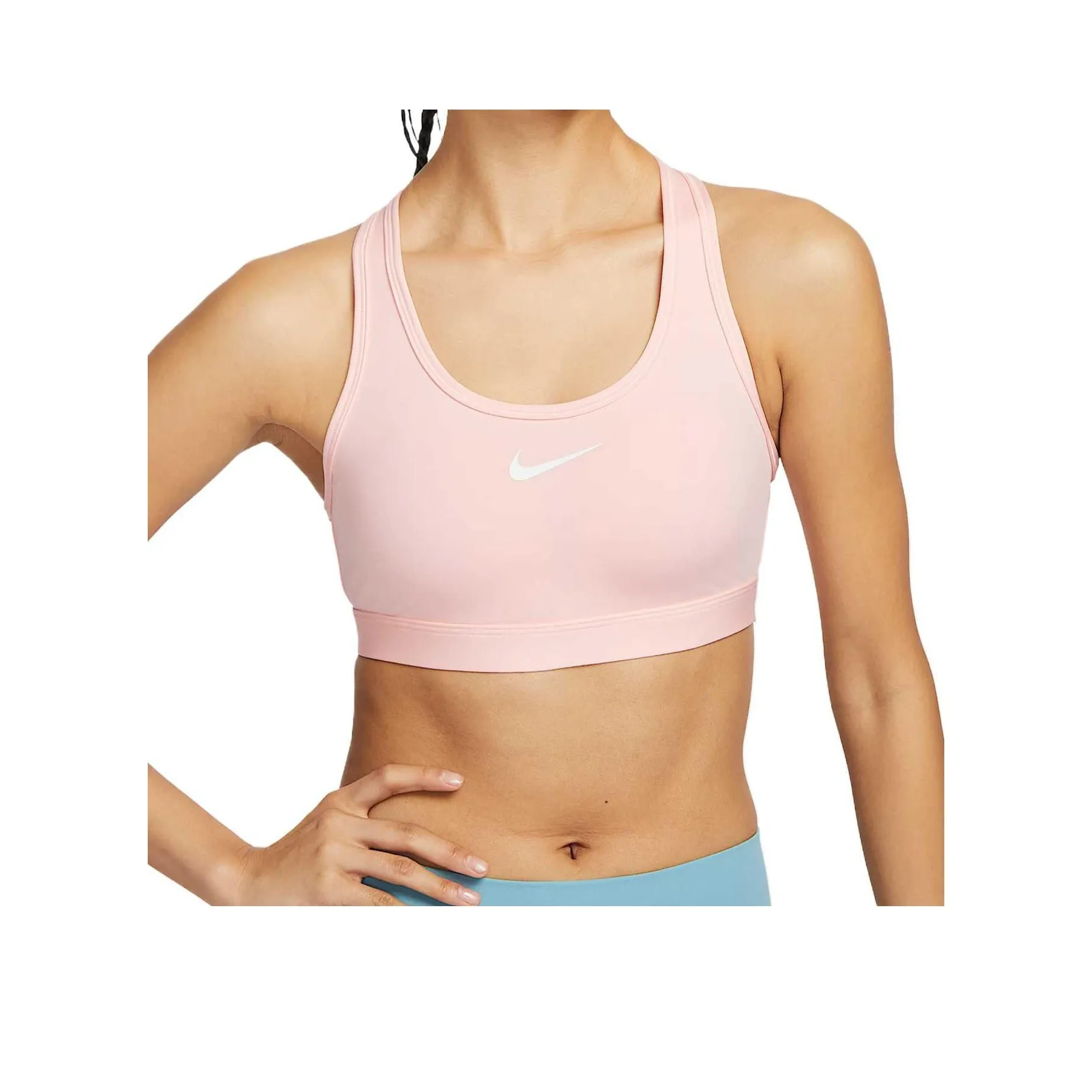 Nike SwooshDri Форма Спортивное белье Женское Элегантное Светло-розовый Белый