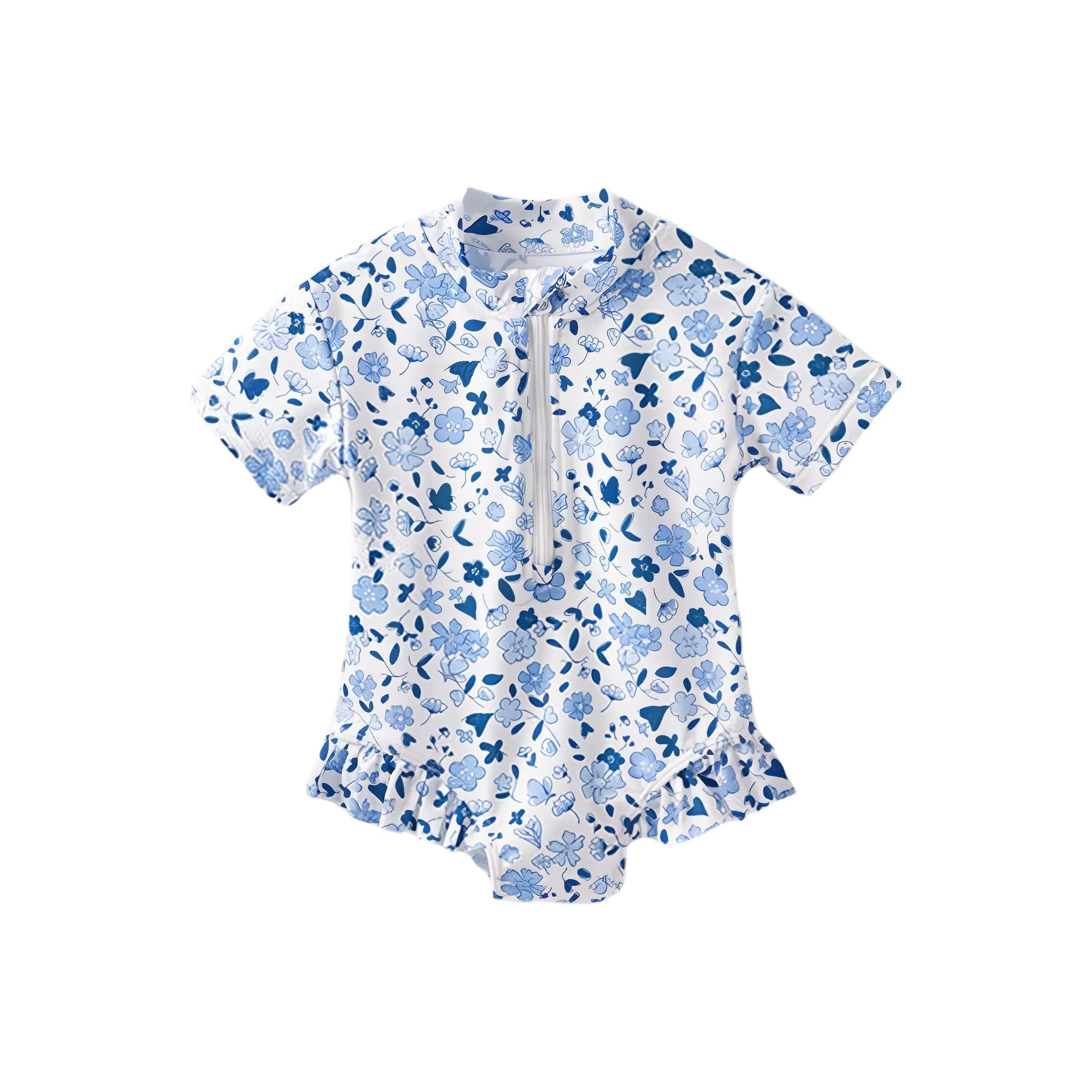 JELLYBABY Детский купальник белый с цветами для детей 3-7 лет