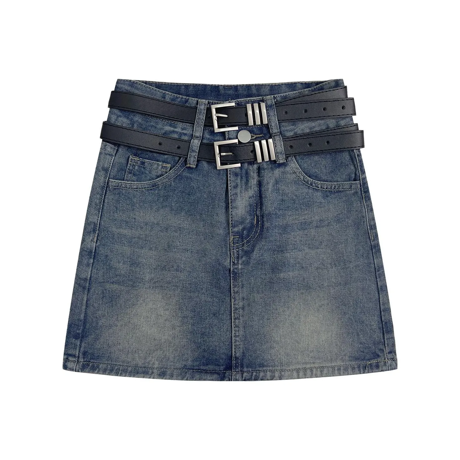 Pa33word Модный Джинсовые Короткие Юбки Женские Винтажный Синий SHADES