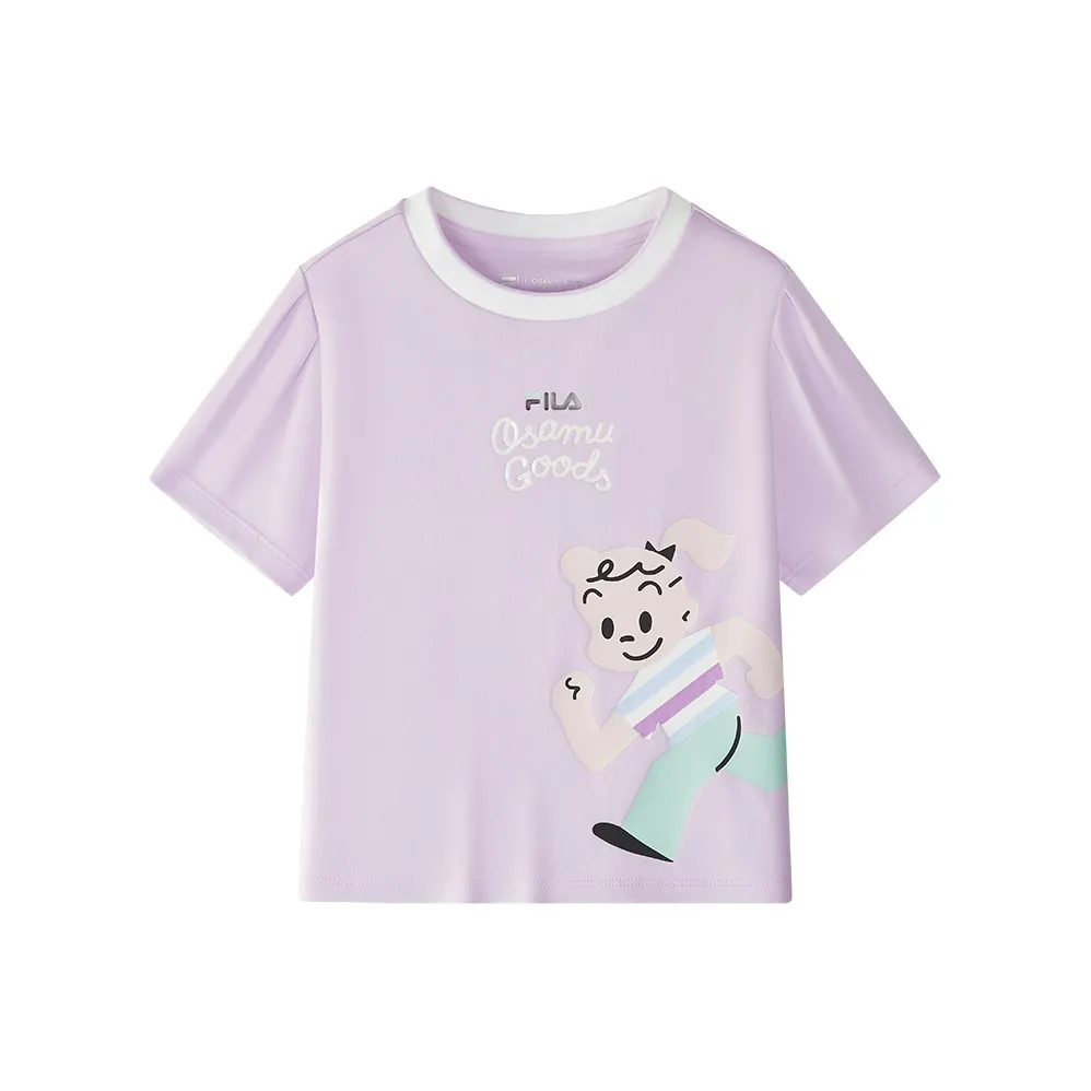 FILA KIDS x YUANTIANZHI LIANMINGKUAN Т-рубашка Облако Robe Фиолетовый Детский возраст 3-7 лет