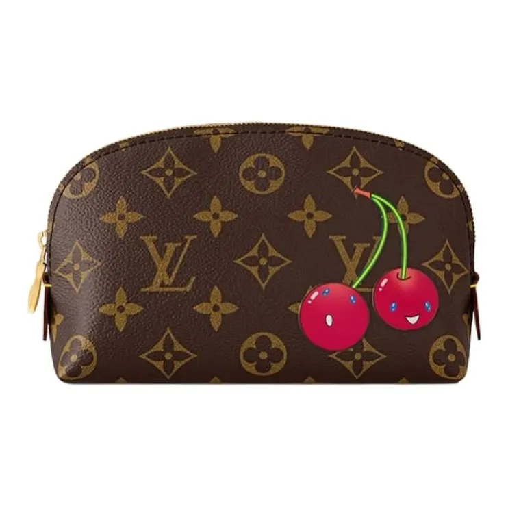 LOUIS VUITTON X Takashi Murakami Cherry Cosmetic Pouch Pm Brown Monogram