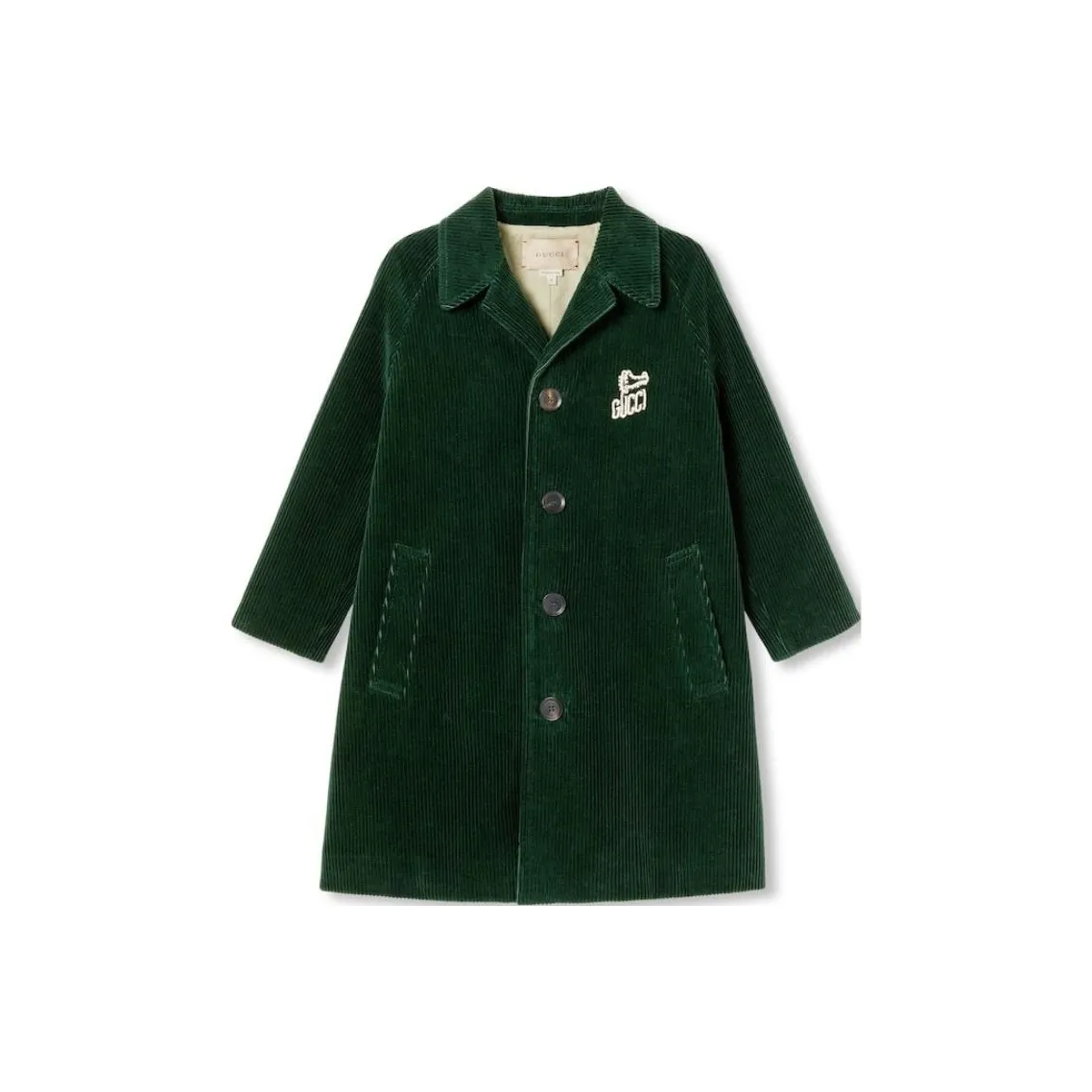 GUCCI FW24 Стандартное издание Пальто Весна-осень Детский Темно-зеленый