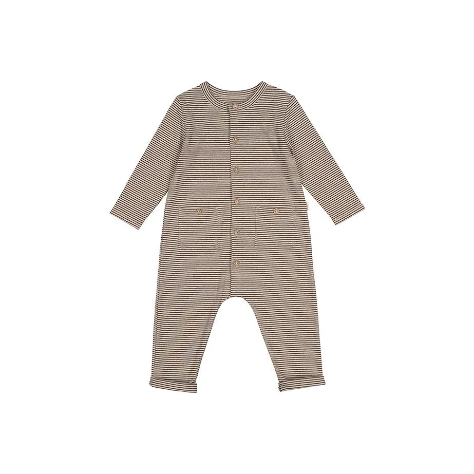 Happyology Полосатый Круглый вырез Трикотажная ткань Одиночный вырез Комбинезон для малышей и детей дошкольного возраста