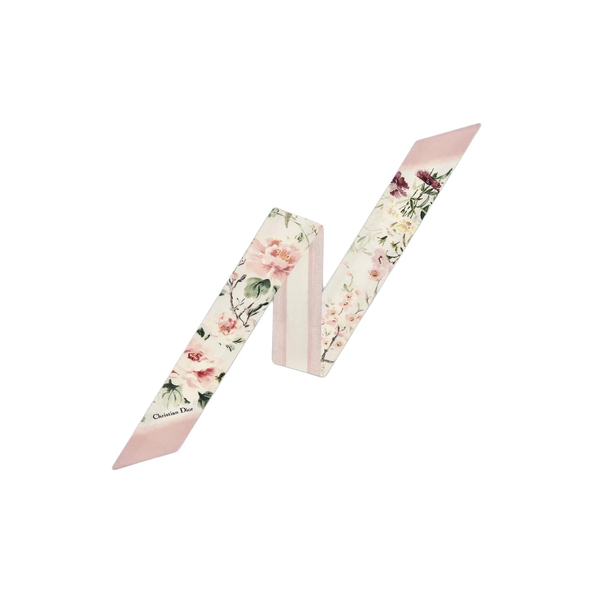 DIOR Шелковый Шарф из Саржи Унисекс Розовый