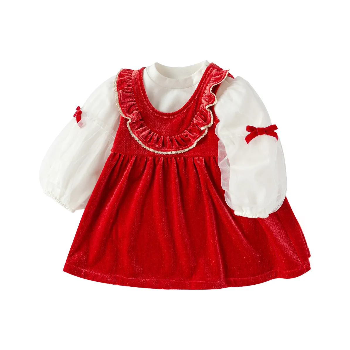 Комплект для малышей и детей дошкольного возраста BALABALA с юбкой белый и красный цвет