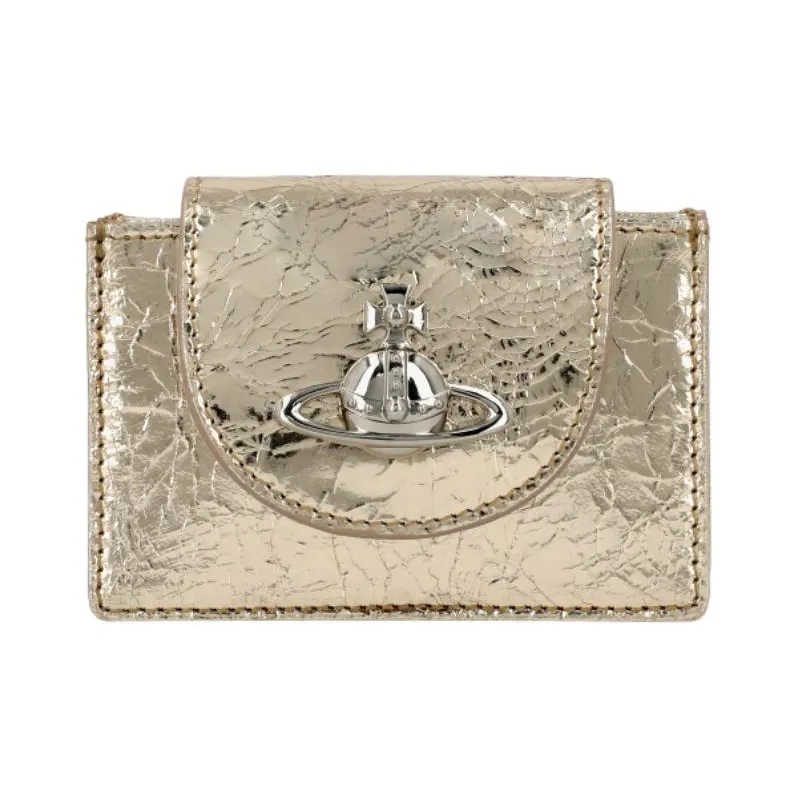 Vivienne Westwood Cow Leather Card Holder Women's Gold