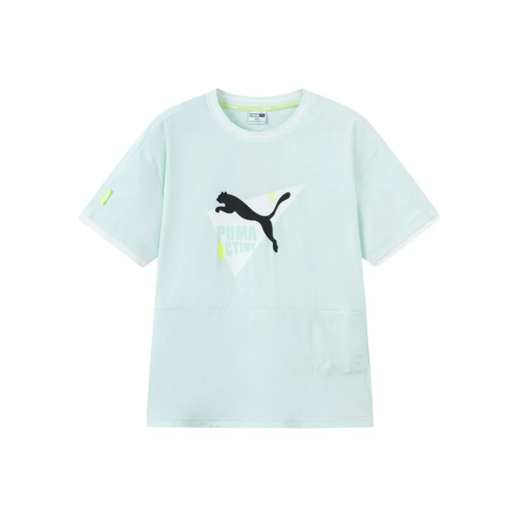 PUMA Performance T-Shirt SS25 Розовый Зеленый 40301 Детский