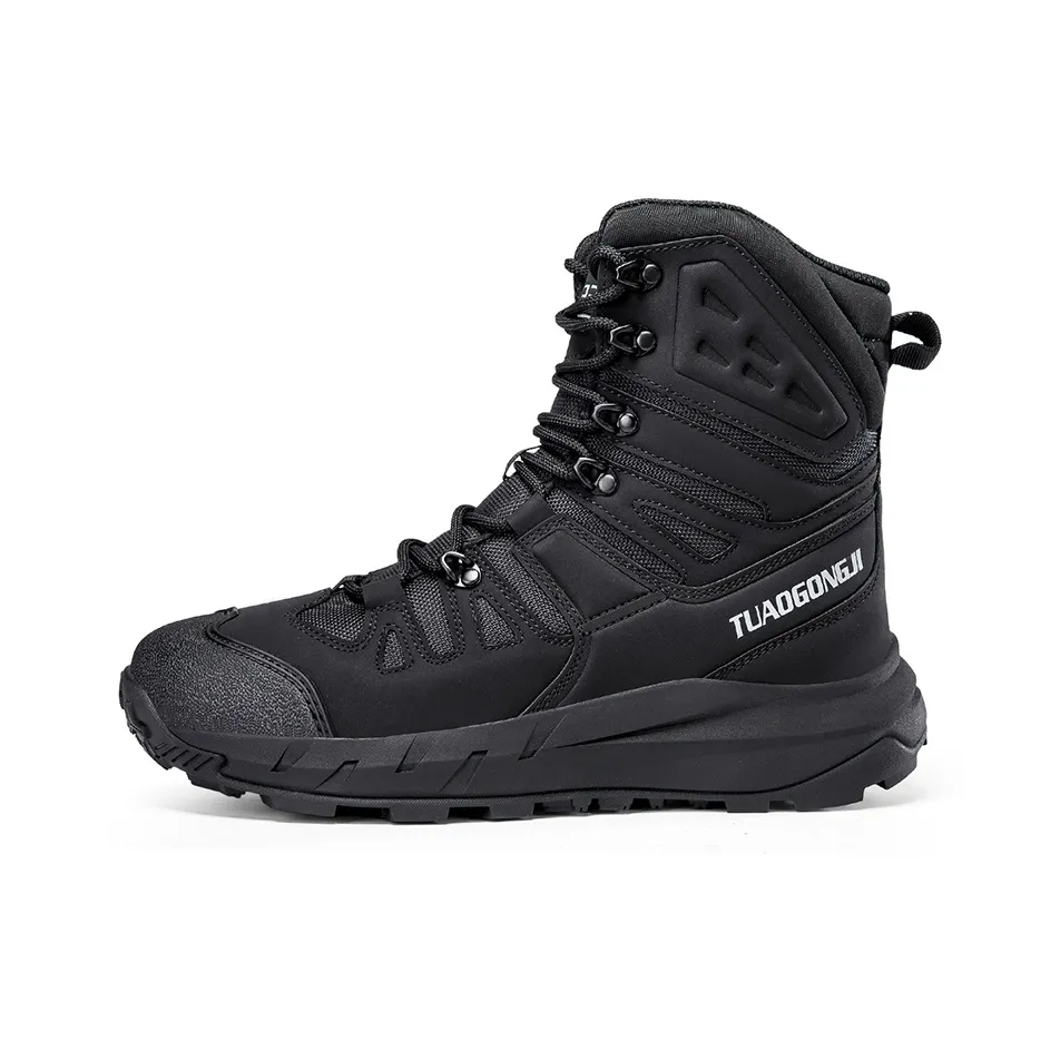TELENT Coverage Slip Resistant High Top Hiking Shoes Men's Black