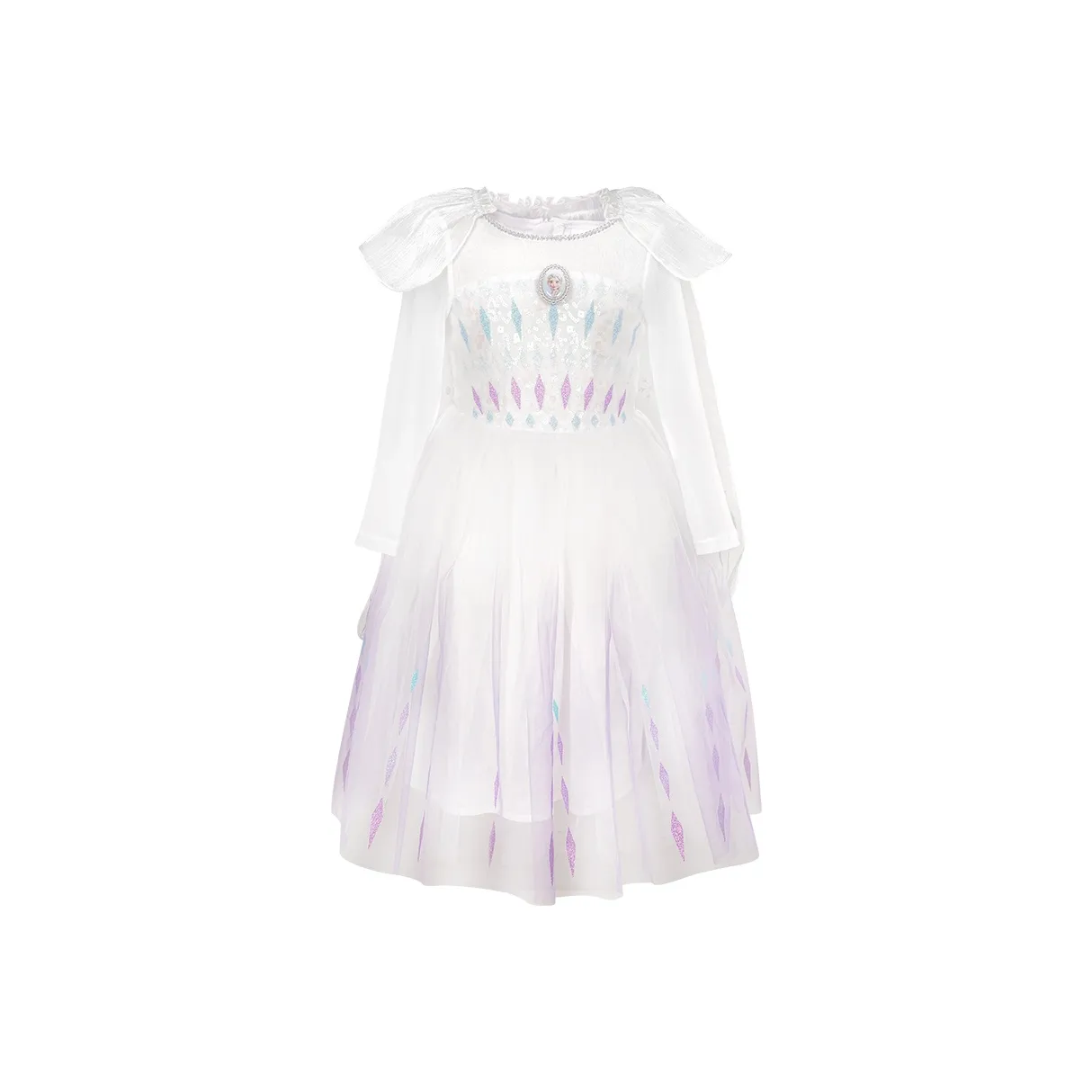 IKALI Платье Эльза Длинное с длинными рукавами для детей 3-7 лет