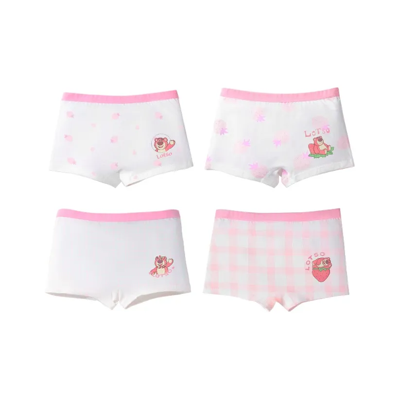 Дисней 4 PIECES Набор Большой Клубничный + Большой Сетка + Маленький Клубничный + Маленький Сетка Kids Трусы