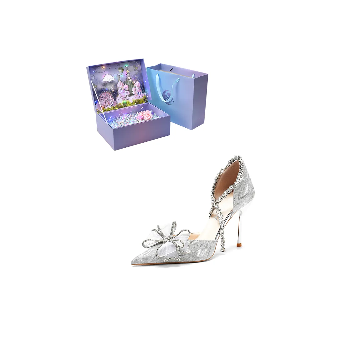 ROBINHOOD Узкий каблук Высокие каблуки Женские Серебряные