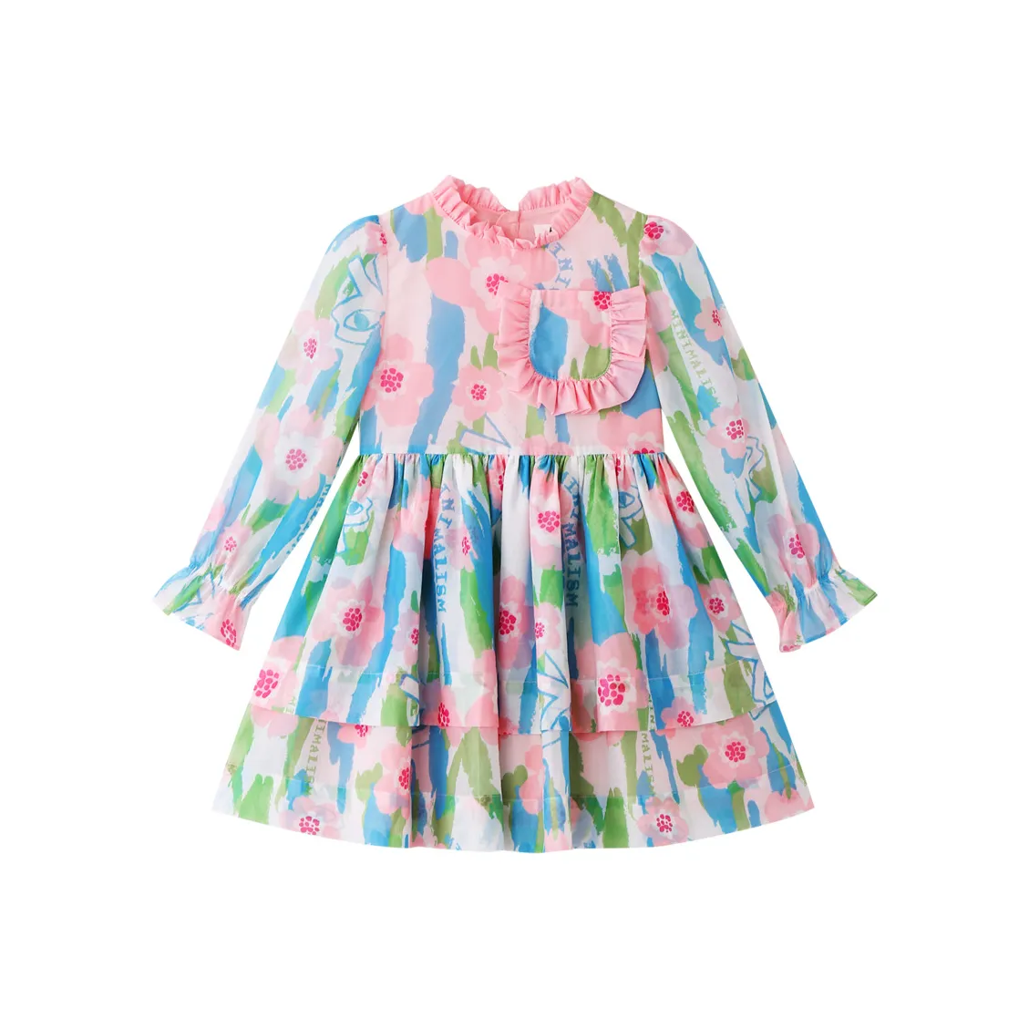 Annil Платье Розовый оттенок Цветочный Подростки