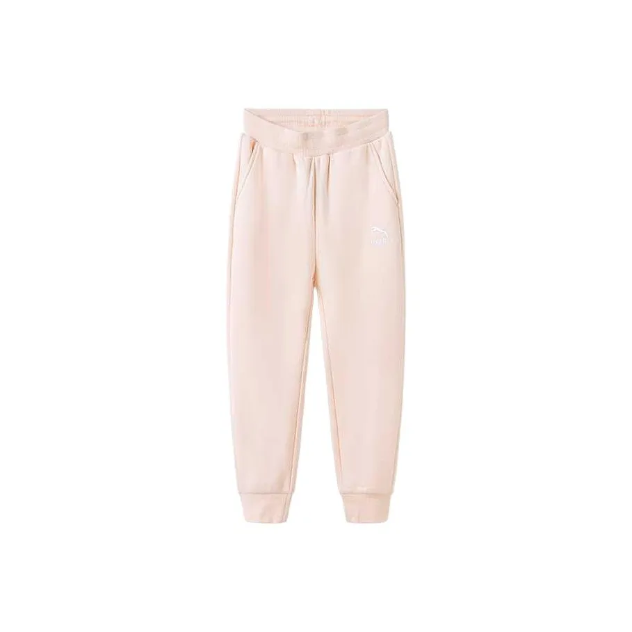 Детские PUMA Вязаные Тренировочные Штаны Розовые