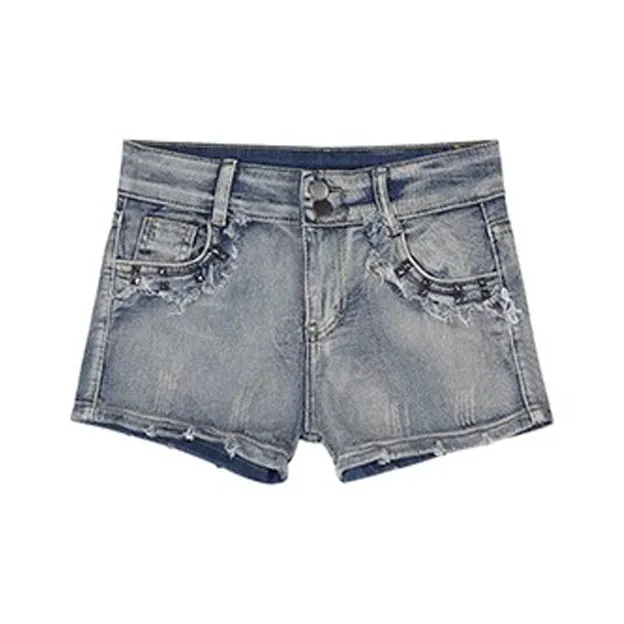 HeartyBite Джинсовые шорты Женские Ностальгический синий