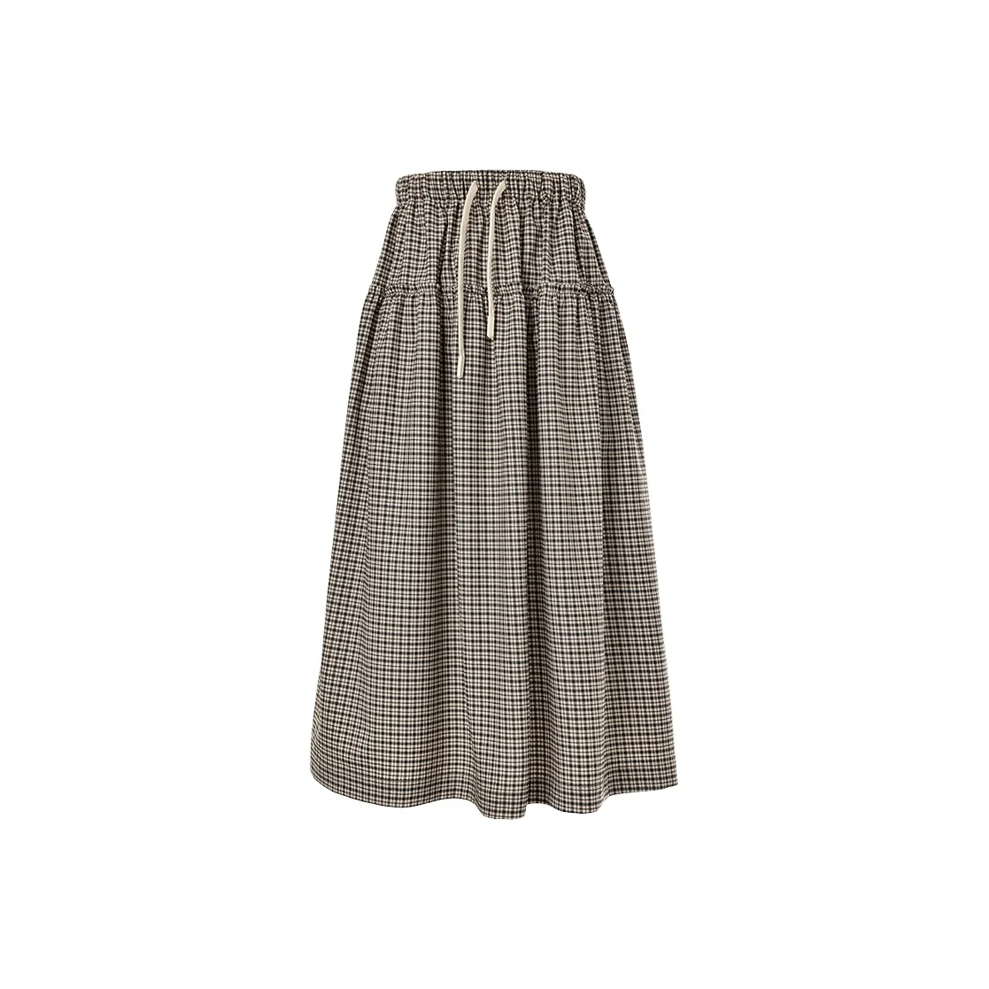SINBOS Повседневный Длинный Юбка Женская Хаки Клетка