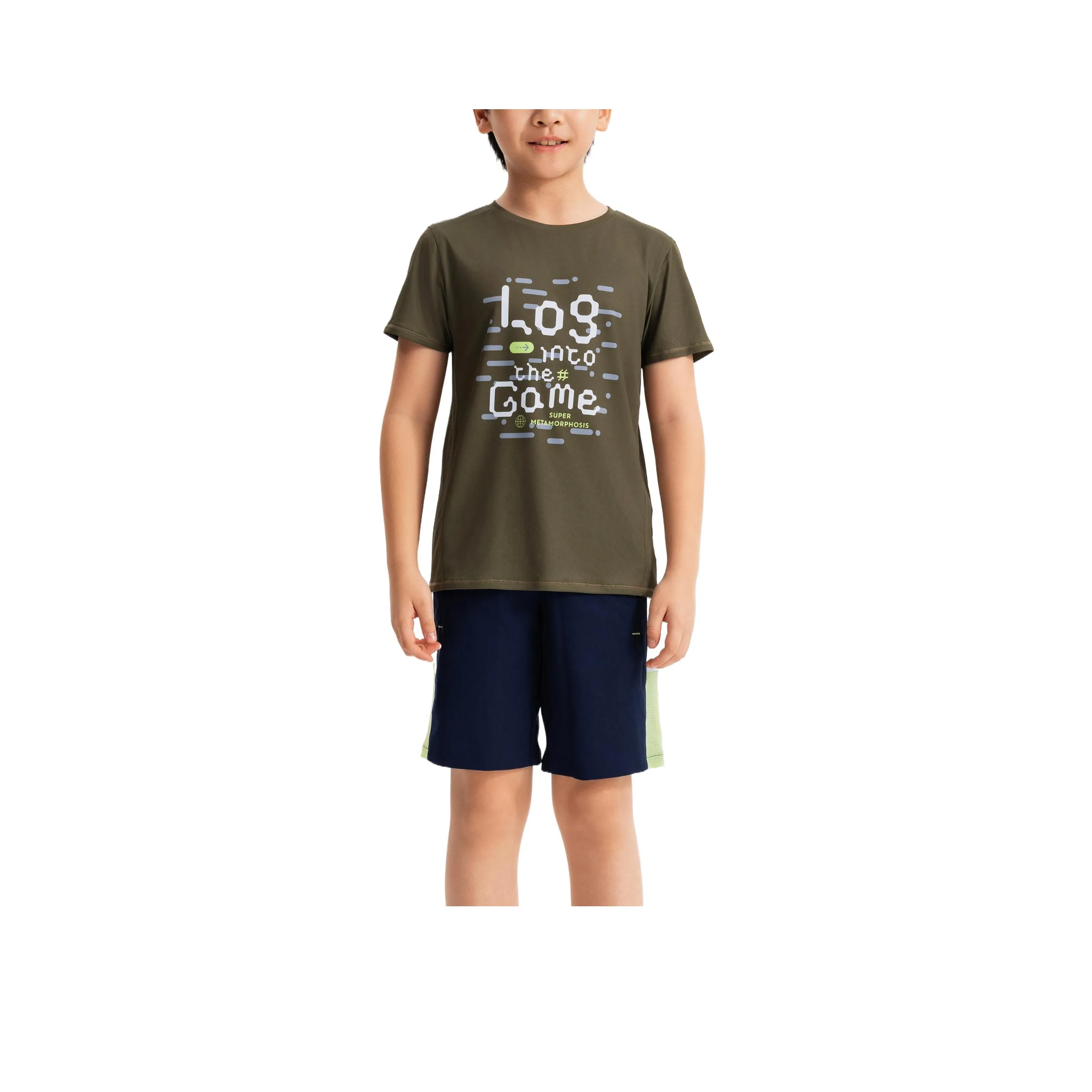 DECATHLON T-рубашка оливково-зеленая детская