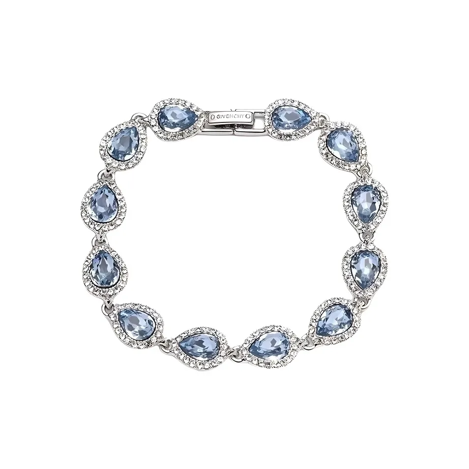Givenchy Zinc, Brass, Glass, Crystal Bracelets Women's Silver/Blue