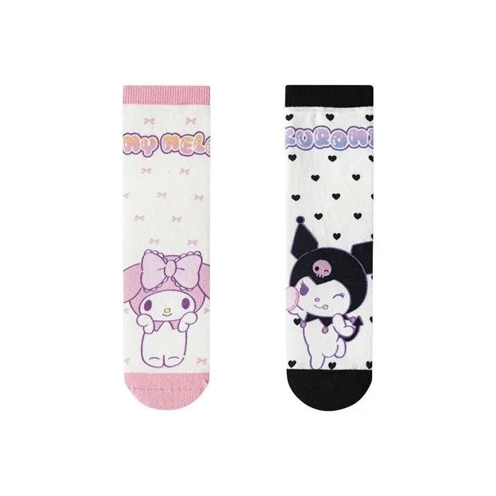 BALABALA X SANLIOU Коллаборация SS25 носки 2 упаковки белый и красный тон 00316 для подростков