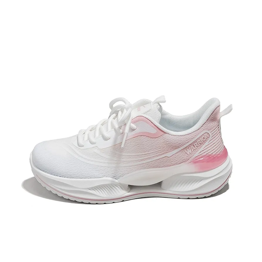 Warrior Anti Slip Wear Resistant Low Top Physical Fitness Test & Exam Running Shoes Women's White Pink