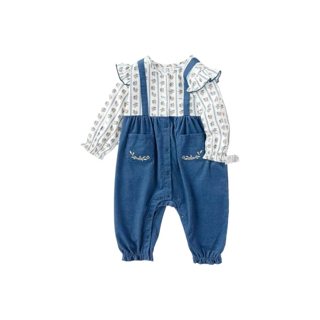 Balabala Комбинезон Джинсовый Синий для Малышей и Детей Предварительного Возраста