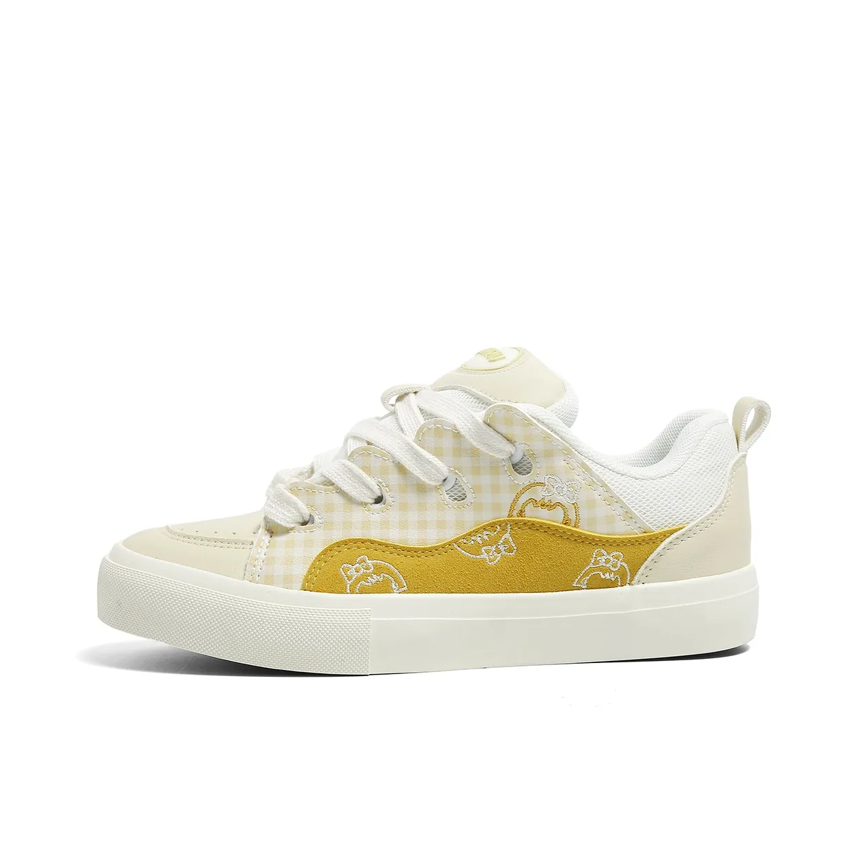 HUANQIU Износостойкий и Легкий Низкий Топ Скейтборд Кроссовки Женские Современные Цвет имбирного печенья Желтый