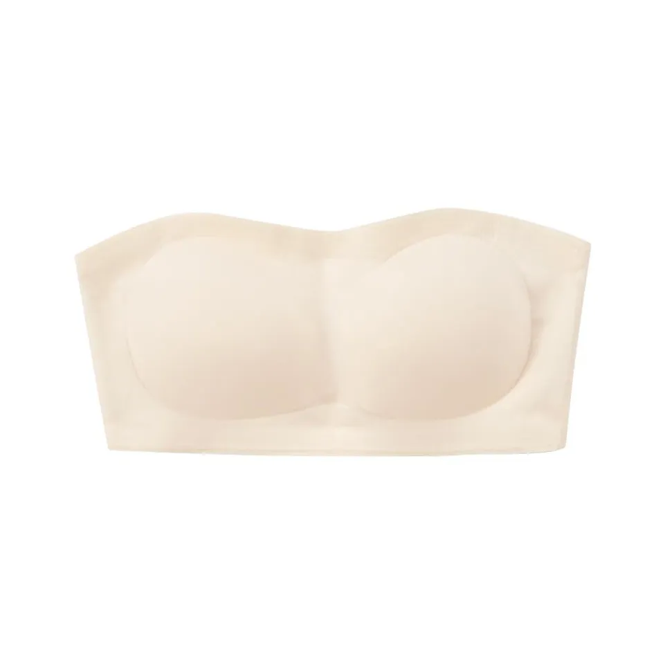 SUSANSAN Strapless Tops Women's Milk White