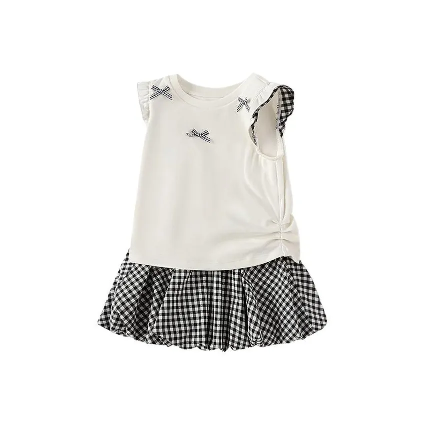 Детский комплект Balabala для детей 3-7 лет с юбкой, черный и белый, тон
