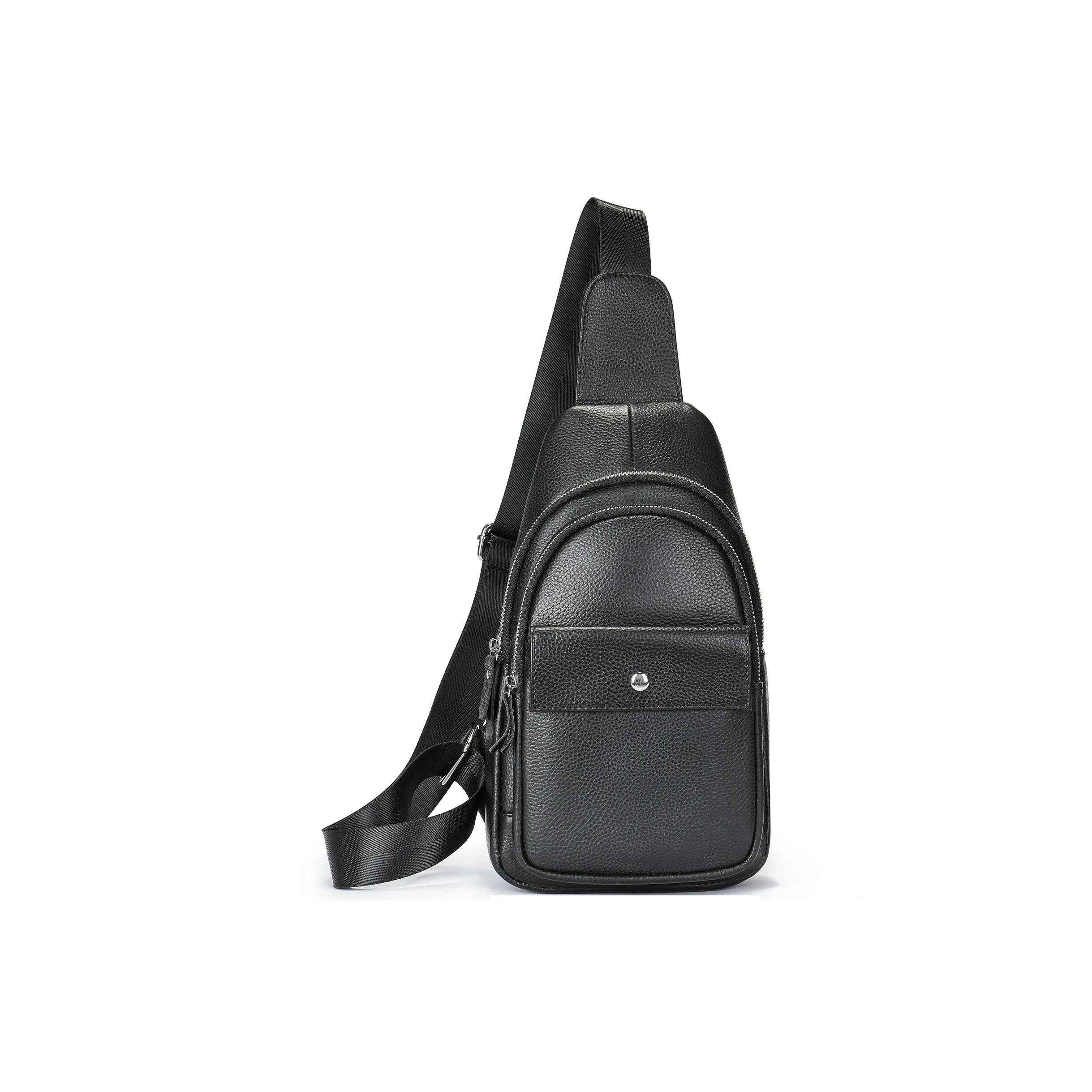 DOSRFINI Сумка через плечо из коровьей кожи Мужская Черная