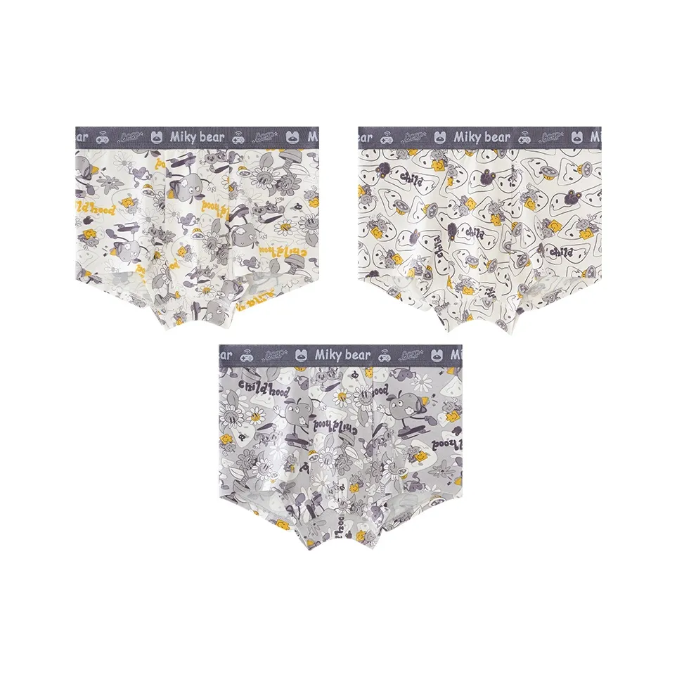 MIANQIXIONG Трусы 3 упаковки 100% хлопок мультяшный 3 упаковки [7A Grade дышащий антибактериальный] для подростков