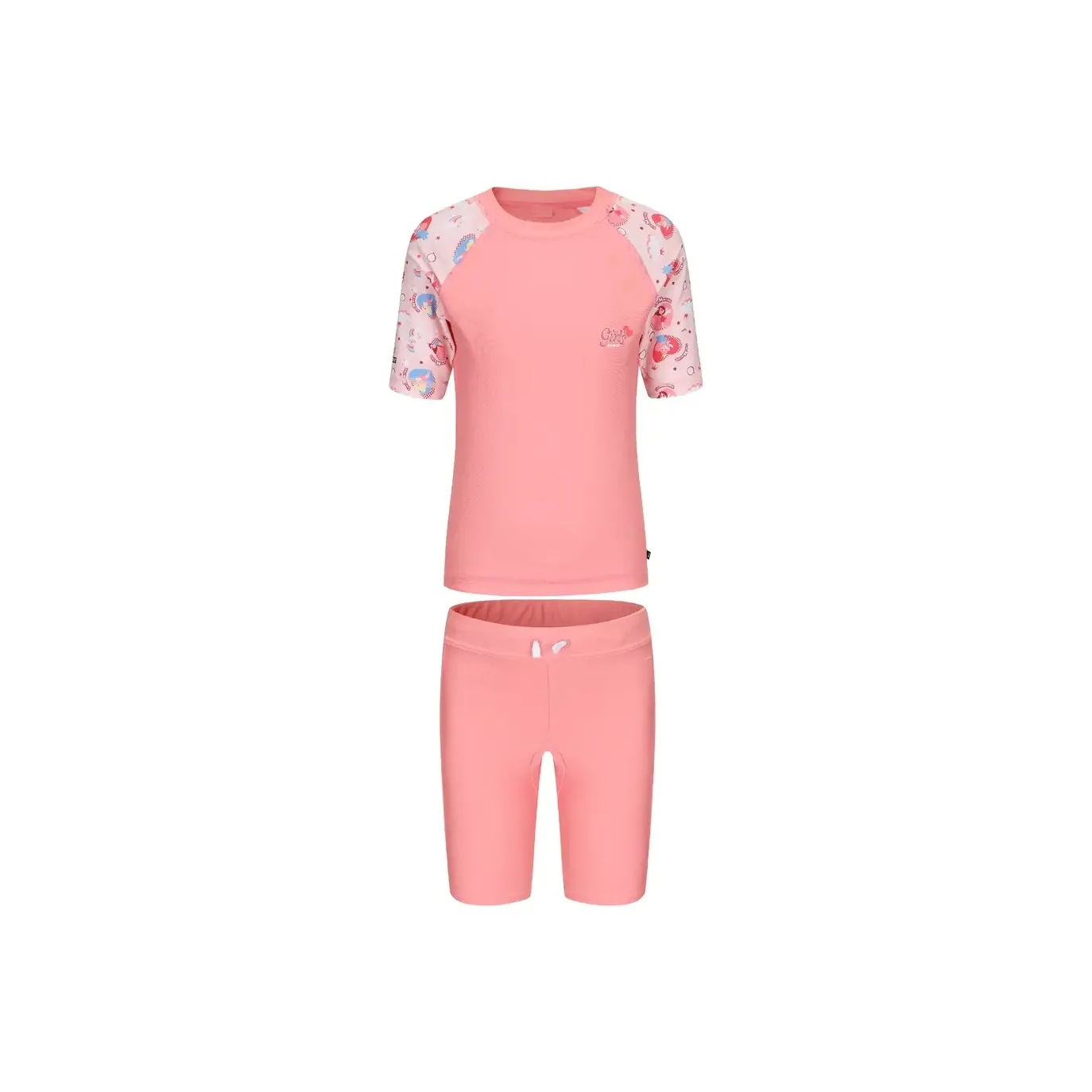 DECATHLON Детский купальник комплект из 2 предметов цвет личи розовый светло-розовый для детей в возрасте 3-7 лет