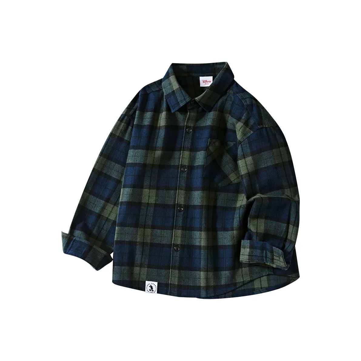 Disney Рубашка Зеленая Клетка для Детей Возраст 3-7 Лет